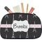 Black Eiffel Tower Makeup / Cosmetic Bag - Medium (Personalized)