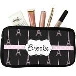 Black Eiffel Tower Makeup / Cosmetic Bag - Small (Personalized)