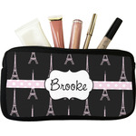 Black Eiffel Tower Makeup / Cosmetic Bag - Small (Personalized)