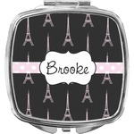 Black Eiffel Tower Compact Makeup Mirror (Personalized)