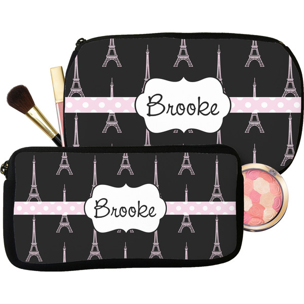 Black Eiffel Tower Makeup / Cosmetic Bags (Select Size)
