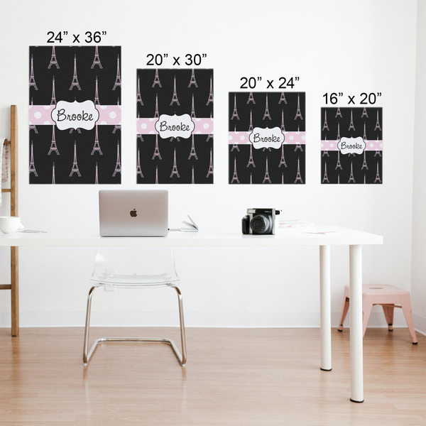 Black Eiffel Tower Matte Poster - Sizes