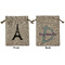 Black Eiffel Tower Medium Burlap Gift Bag - Front & Back (Personalized)