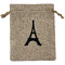 Black Eiffel Tower Medium Burlap Gift Bag - Front (Personalized)
