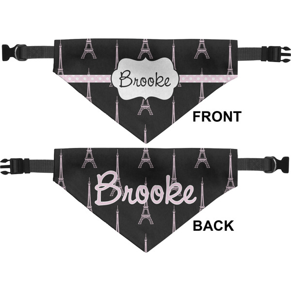 Black Eiffel Tower Medium Dog Bandana Approval