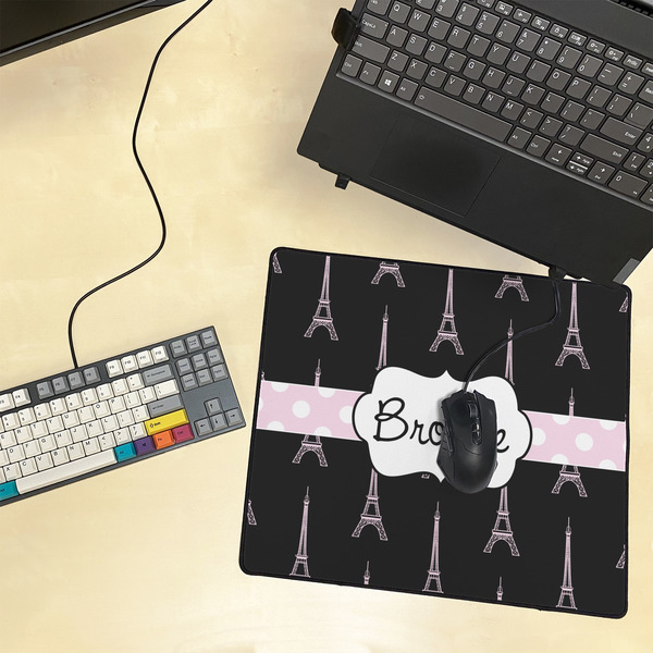 Black Eiffel Tower Medium Gaming Mats - LIFESTYLE