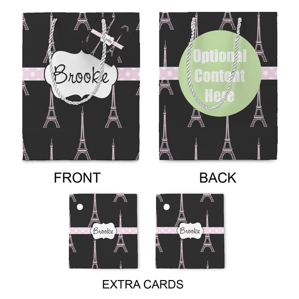 Black Eiffel Tower Medium Gift Bag - Approval
