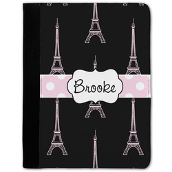 Black Eiffel Tower Notebook Padfolio w/ Name or Text