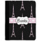 Black Eiffel Tower Medium Padfolio - FRONT