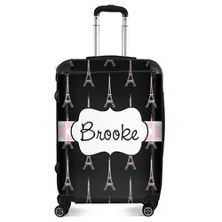 Black Eiffel Tower Suitcase - 24" Medium - Checked (Personalized)