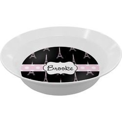 Black Eiffel Tower Melamine Bowl (Personalized)