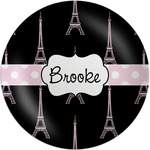 Black Eiffel Tower Melamine Plate (Personalized)