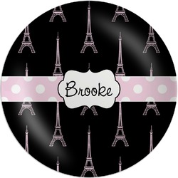 Black Eiffel Tower Melamine Plate (Personalized)