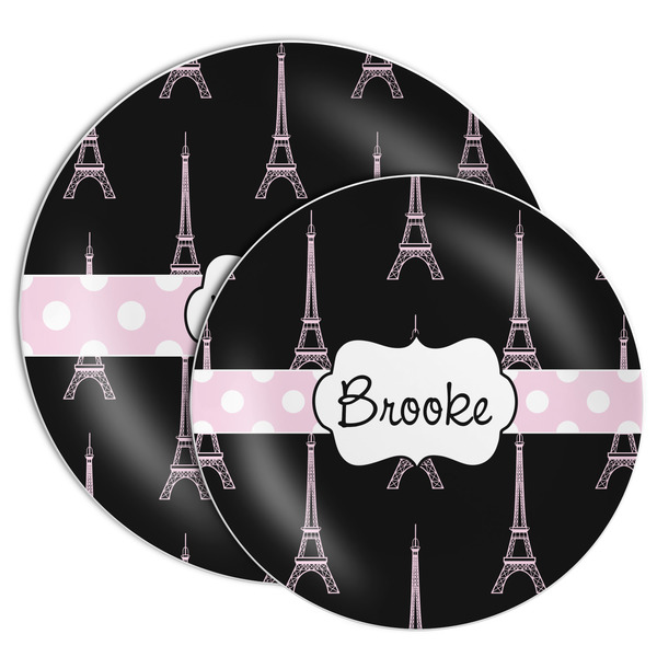 Black Eiffel Tower Melamine Plates - PARENT/MAIN