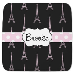 Black Eiffel Tower Memory Foam Bath Mat - 48"x48" (Personalized)