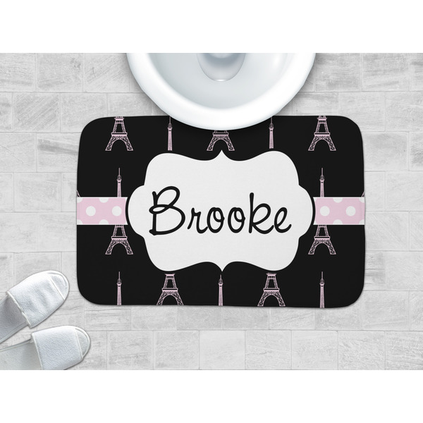 Black Eiffel Tower Memory Foam Bath Mat - LIFESTYLE 34x21