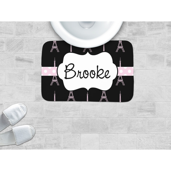 Black Eiffel Tower Memory Foam Bath Mat - LIFESTYLE