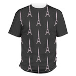 Black Eiffel Tower Men's Crew T-Shirt - X Large