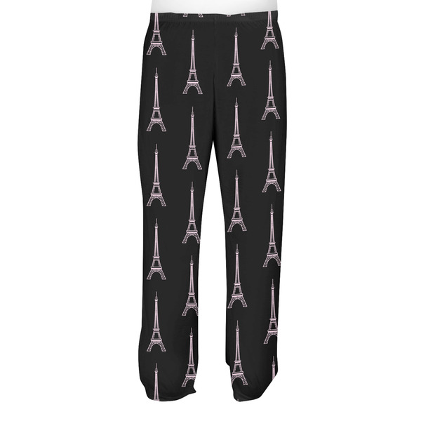 Black Eiffel Tower Men's Pjs Back - on model