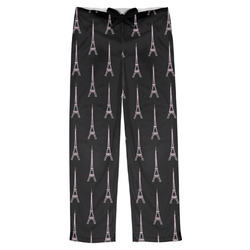 Black Eiffel Tower Mens Pajama Pants (Personalized)