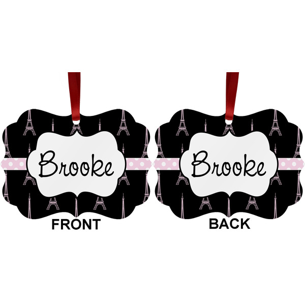 Black Eiffel Tower Metal Benilux Ornament - Front and Back (APPROVAL)