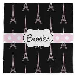 Black Eiffel Tower Microfiber Dish Towel (Personalized)