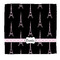 Black Eiffel Tower Microfiber Dish Rag - Front/Approval