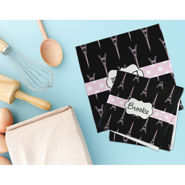 Black Eiffel Tower Microfiber Dish Rag - LIFESTYLE
