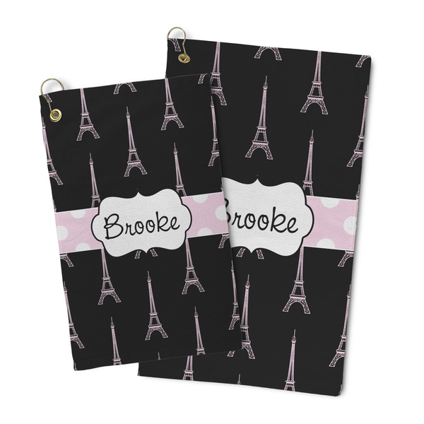 Black Eiffel Tower Microfiber Golf Towel - PARENT/MAIN