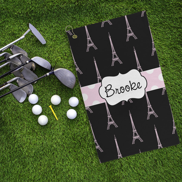Black Eiffel Tower Microfiber Golf Towels - LIFESTYLE
