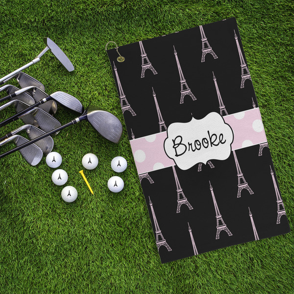 Black Eiffel Tower Microfiber Golf Towels - LIFESTYLE