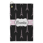 Black Eiffel Tower Microfiber Golf Towel - Small (Personalized)