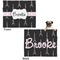Black Eiffel Tower Microfleece Dog Blanket - Large- Front & Back