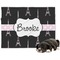 Black Eiffel Tower Dog Blanket (Personalized)