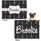 Black Eiffel Tower Microfleece Dog Blanket - Regular - Front & Back