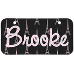 Black Eiffel Tower Mini/Bicycle License Plate (2 Holes) (Personalized)