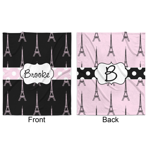 Black Eiffel Tower Minky Blanket - 50"x60" - Double Sided - Front & Back