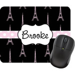 Black Eiffel Tower Rectangular Mouse Pad (Personalized)