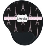 Black Eiffel Tower Mouse Pad with Wrist Support
