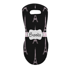 Black Eiffel Tower Neoprene Oven Mitt w/ Name or Text