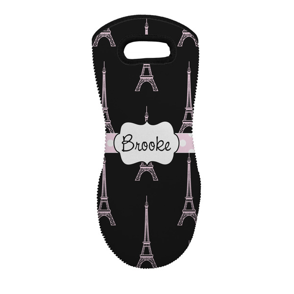 Custom Black Eiffel Tower Neoprene Oven Mitt w/ Name or Text