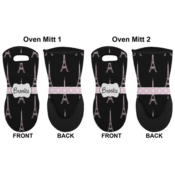Black Eiffel Tower Neoprene Oven Mitt - Set of 2 - Approval