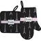 Black Eiffel Tower Oven Mitt & Pot Holder Set w/ Name or Text