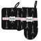 Black Eiffel Tower Left Oven Mitt & Pot Holder Set w/ Name or Text
