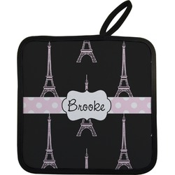 Black Eiffel Tower Pot Holder w/ Name or Text