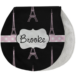 Black Eiffel Tower Burp Pad - Velour w/ Name or Text