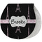 Black Eiffel Tower Burp Pad - Velour w/ Name or Text