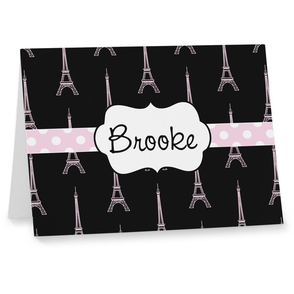Custom Black Eiffel Tower Note cards (Personalized)