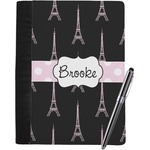 Black Eiffel Tower Notebook Padfolio - Large w/ Name or Text