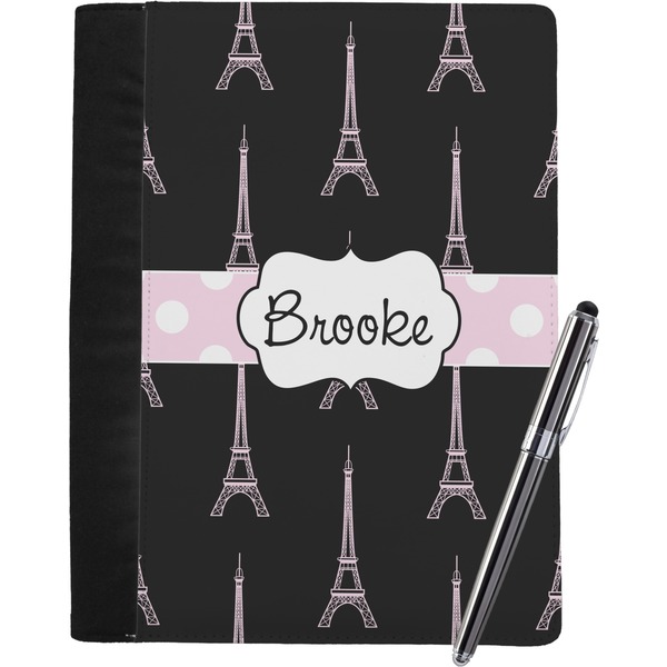 Black Eiffel Tower Notebook Padfolio